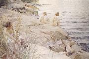 Anders Zorn ute Sweden oil painting artist